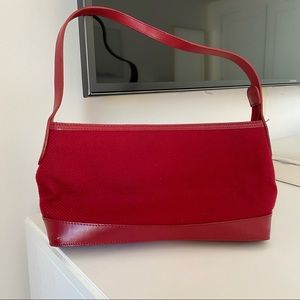Vintage Red Baguette Bag